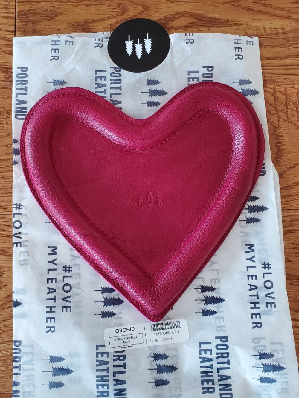BNNU Portland Leather Crush (Heart Shaped) Trinket Tray in Orchid